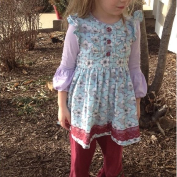 Matilda Jane CC Satine Blue Floral Dress 6 Heart